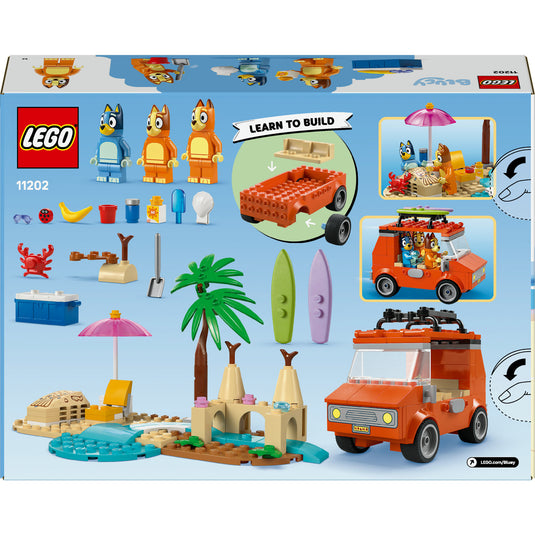 Lego bluey - bluey's autorit naar het strand constructiespeelgoed (11202)