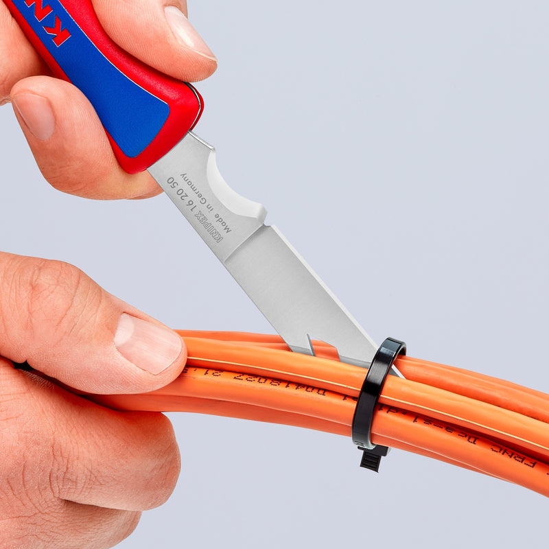 Load image into Gallery viewer, Knipex electriciën zakmes 16 20 50 sb (rood blauw, lengte 120mm)
