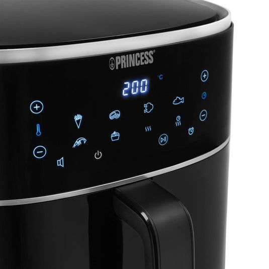 Princess 182254 digitale airfryer 8l heteluchtfriteuse (zwart, 8 liter | hetelucht | verstelbaar airfryerrek | bpa-vrij)
