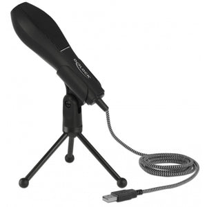 Delock usb condenser microfoon (zwart, met tafel standaard)