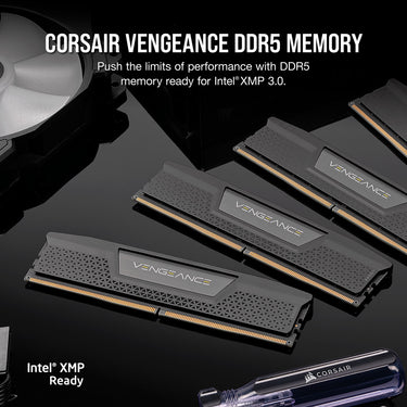 Corsair vengeance 32 gb ddr5-6000 (2x 16 gb) werkgeheugen (zwart, cmk32gx5m2b6000c30, xmp 3.0)