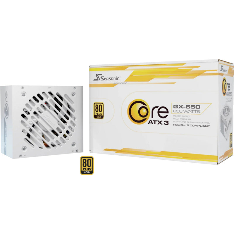 Load image into Gallery viewer, Seasonic core gx-650-v2-white modulaire 650 watt voeding (wit, 1x 12v-2x6, 2x pcie)
