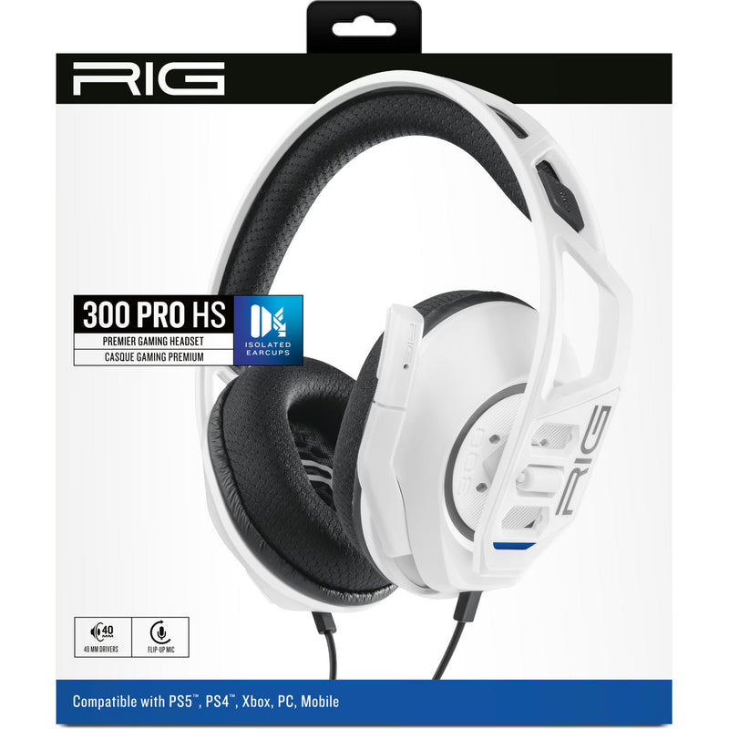 Load image into Gallery viewer, Nacon rig 300 pro hs over-ear gaming headset (wit, playstation 4, playstation 5, xbox, nintendo switch, pc)
