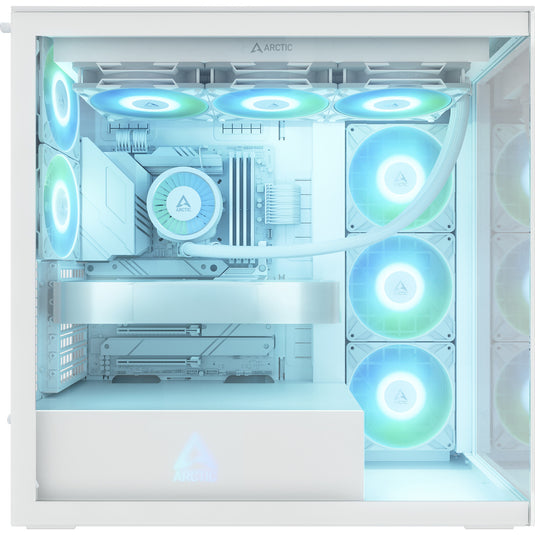 Arctic xtender vg midi tower behuizing (wit | 2x usb-a | 1x usb-c | rgb | tempered glass)