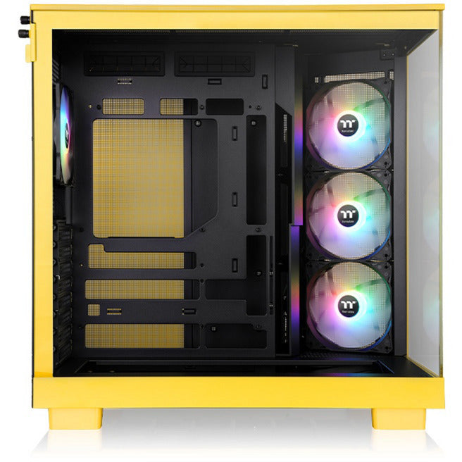 Load image into Gallery viewer, Thermaltake view 380 xl tg argb bumblebee midi tower behuizing (donkergeel | 2x usb-a | 1x usb-c | rgb | window)
