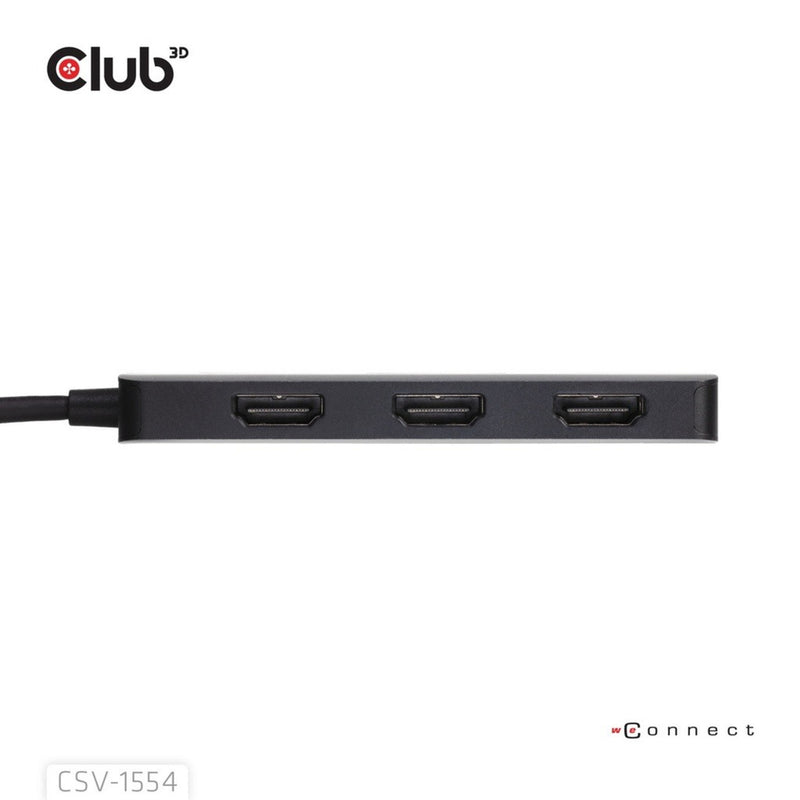 Afbeelding laden in galerijviewer, Club 3d usb-c naar triple hdmi mst hub 4k60hz adapter (zwart)
