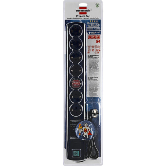 Brennenstuhl primera-tec digimaster 19.500a, 2m stekkerdoos (zwart, voor 7 stekkers, master-slave)