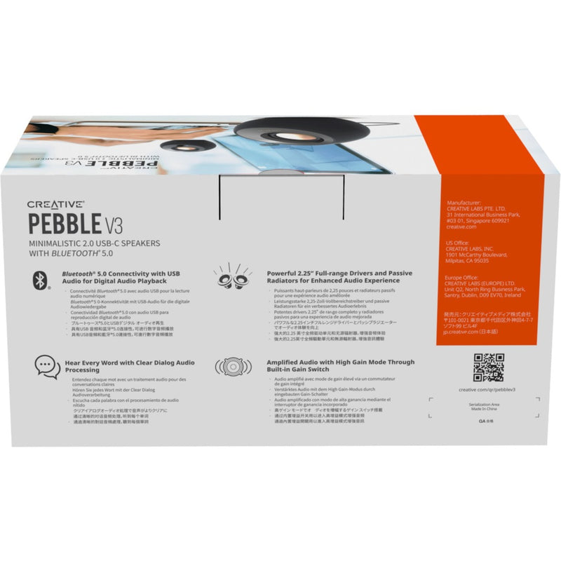 Load image into Gallery viewer, Creative pebble v3 pc-luidspreker (zwart, bluetooth, usb-c, aux)
