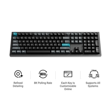 Keychron q6 ultra-p1 8k wireless custom mechanical keyboard (wit, us lay-out (qwerty), silk pom red, 100%, rgb, hot swap, 8k, 2.4 ghz bluetooth 5.2 usb-c)