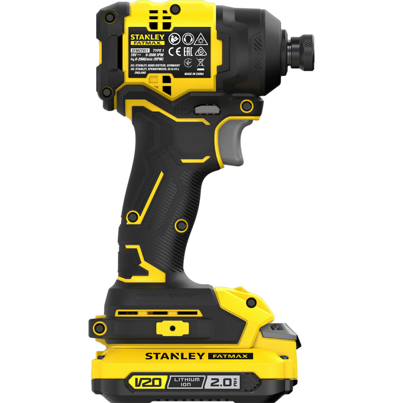 Load image into Gallery viewer, Stanley fatmax v20 18v slagschroevendraaier (zwart geel, accu en oplader inbegrepen, met koffer)
