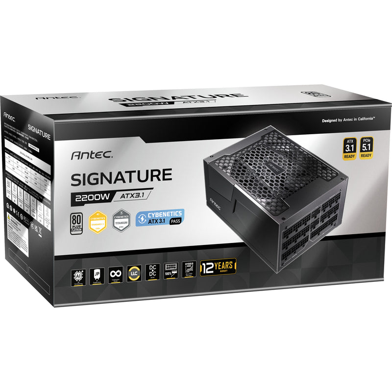 Load image into Gallery viewer, Antec signature 2200 platinum atx3.1 modulaire 2200 watt voeding (zwart, 2x 12v-2x6, 6x pcie)
