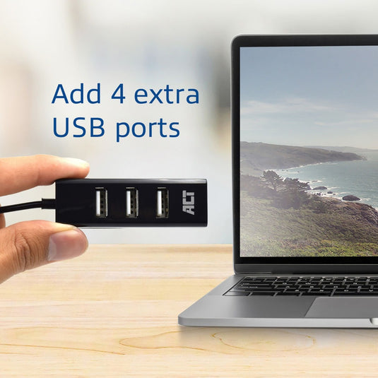 Act connectivity usb hub mini 4 port usb-hub (zwart)