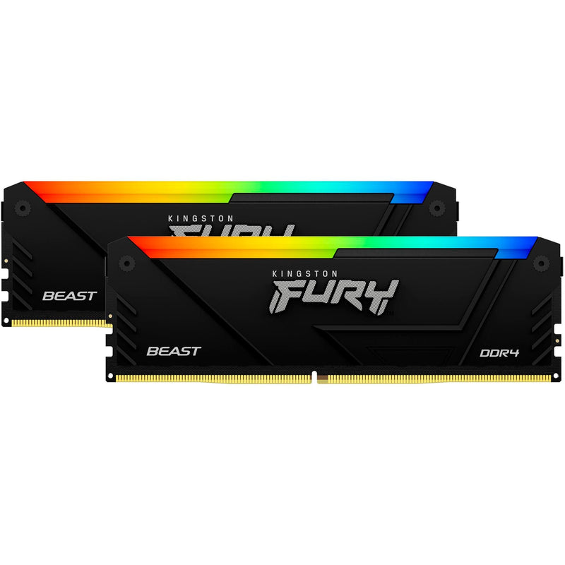 Load image into Gallery viewer, Kingston fury beast rgb 16 gb ddr4-3200 (2x 8 gb) werkgeheugen (zwart, kf432c16bb2ak2 16, xmp 2.0)

