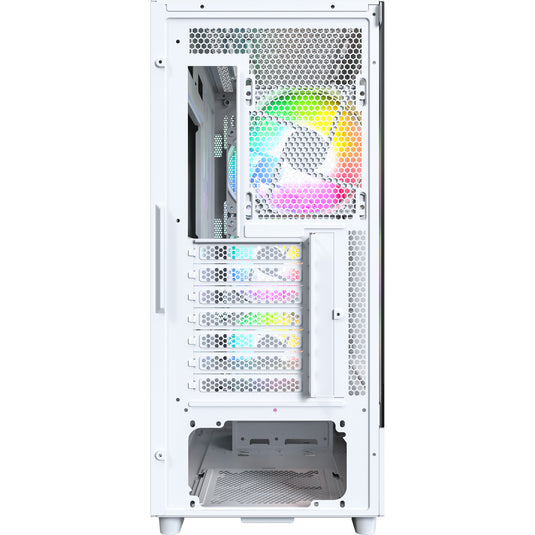 Montech x5 midi tower behuizing (wit | 2x usb-a | 1x usb-c | tempered glass)