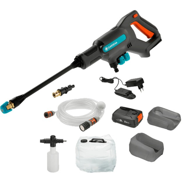 Load image into Gallery viewer, Gardena aquaclean 24 18 v p4a premium set drukreiniger (grijs turquoise, 14800-31, accu inbegrepen)
