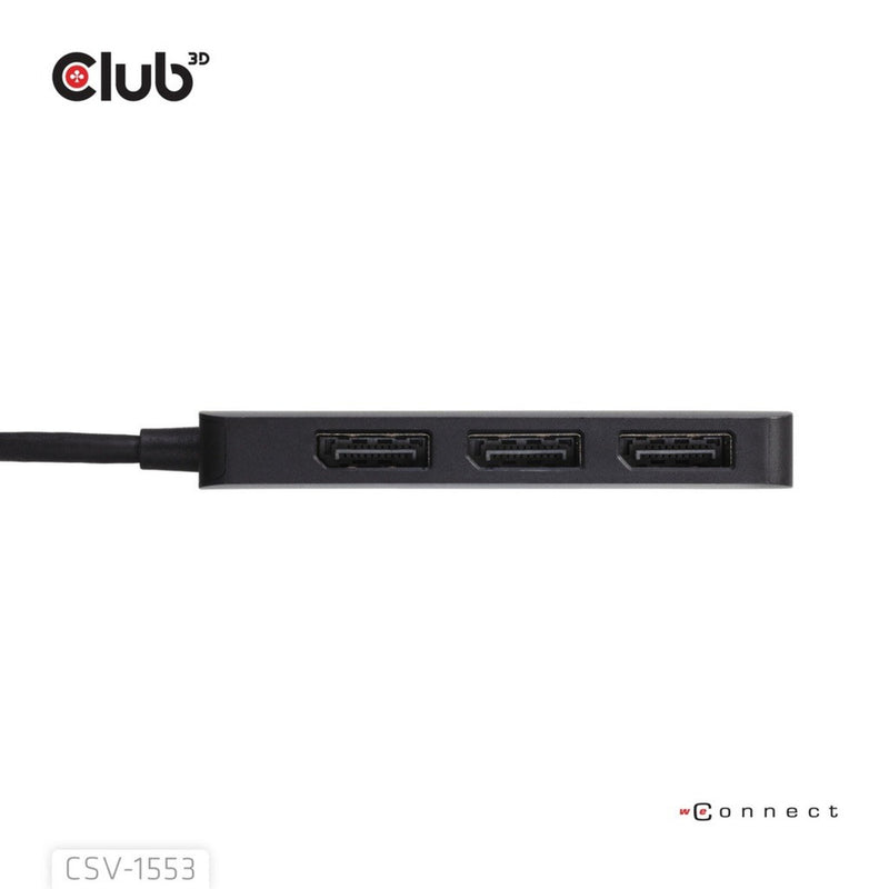 Afbeelding laden in galerijviewer, Club 3d usb-c naar triple displayport mst hub (zwart, 4k60hz)
