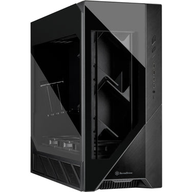 Silverstone alta f2 big tower behuizing (zwart | 4x usb-a | 1x usb-c | tempered glass)