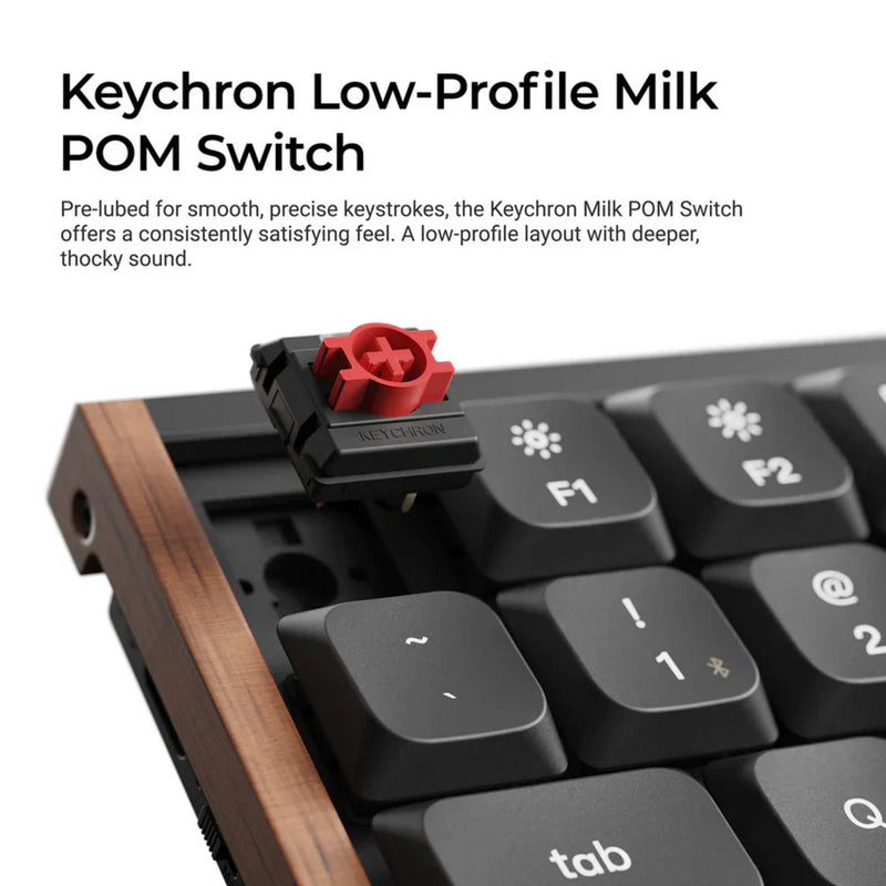 Load image into Gallery viewer, Keychron k3 max se qmk wireless custom mechanical keyboard (zwart, us lay-out (qwerty), milk pom brown, 75%, rgb, hot swap, 2.4 ghz | bluetooth 5.3 | usb-c)
