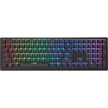 Ducky zero 6108 classic black rgb mechanisch gaming toetsenbord (zwart, us lay-out (qwerty), cherry mx2a red, 100%, rgb leds, double-shot pbt, hot swap, 2.4ghz | bluetooth | usb-c)