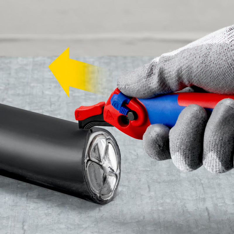 Load image into Gallery viewer, Knipex kabelmes, met glijschoen (rood blauw)

