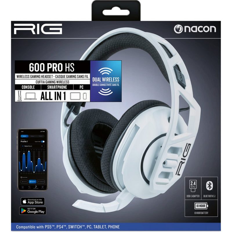 Load image into Gallery viewer, Nacon rig 600 pro hs over-ear gaming headset (wit, playstation 5, playstation 4, windows, nintendo switch, android, ios)
