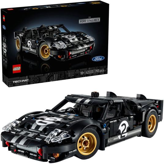 Lego technic 1966 ford gt40 mkii racewagen - vintage auto bouwpakket voor volwassenen - 42223