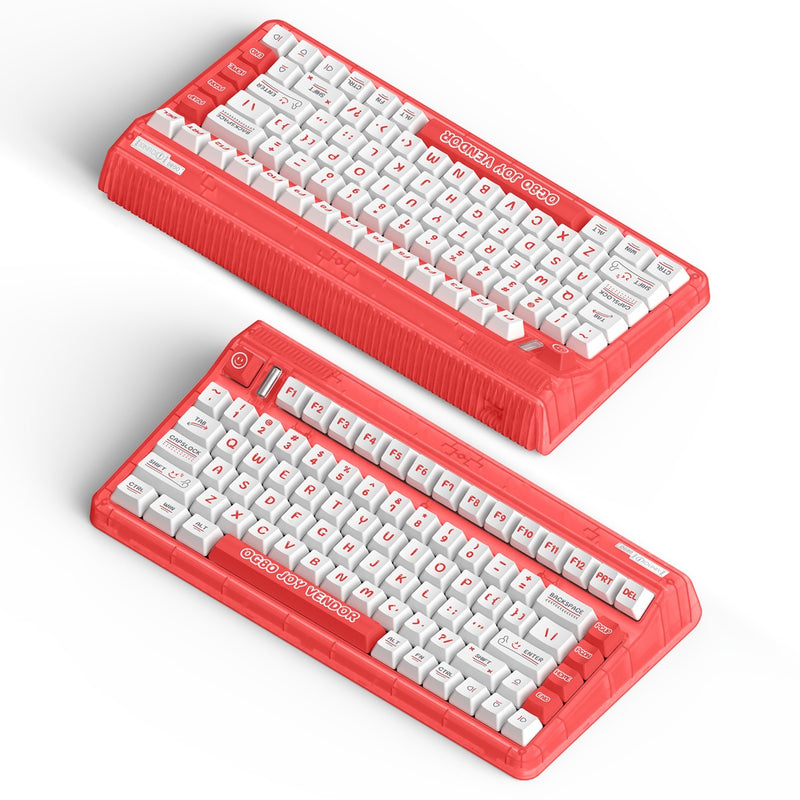 Load image into Gallery viewer, Iqunix og80 joy vendor wireless mechanical keyboard, gaming toetsenbord (rood wit, us lay-out, cherry mx silent red, rgb leds, 80% (tkl), hot-swappable, pbt, 2.4ghz | bluetooth 5.1 | usb-c)
