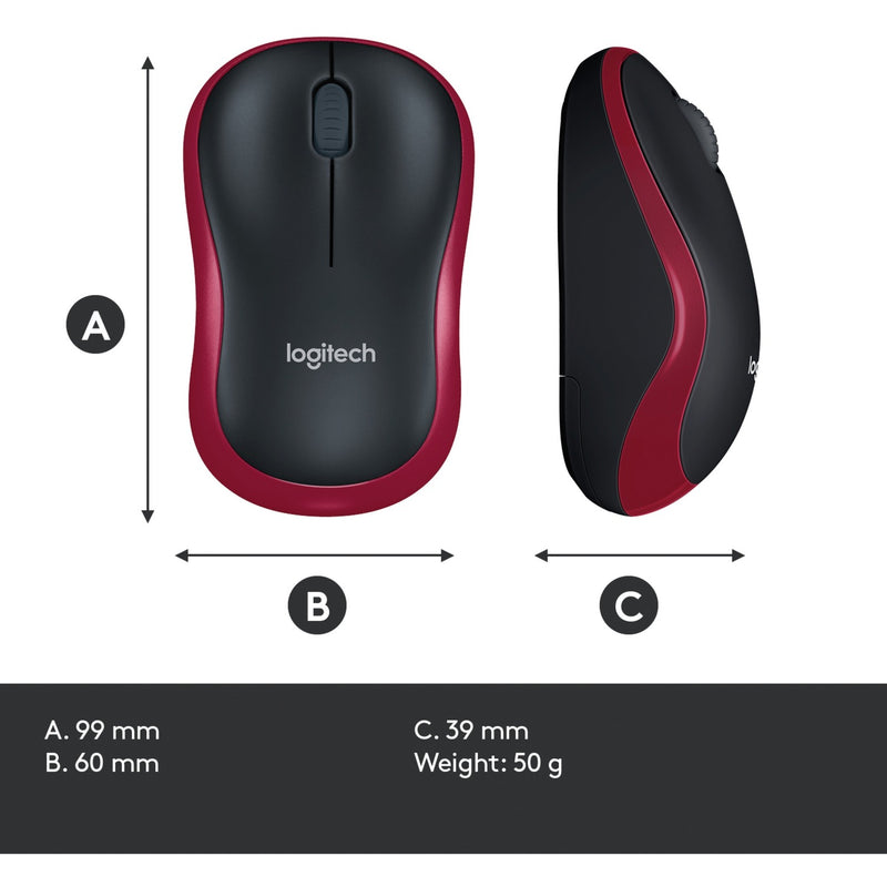 Load image into Gallery viewer, Logitech wireless mouse m185 (rood, retail)
