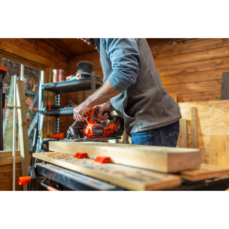 Load image into Gallery viewer, Black+decker 18v brushless cirkelzaag 165mm handcirkelzaag (zwart oranje, accu en oplader niet inbegrepen)
