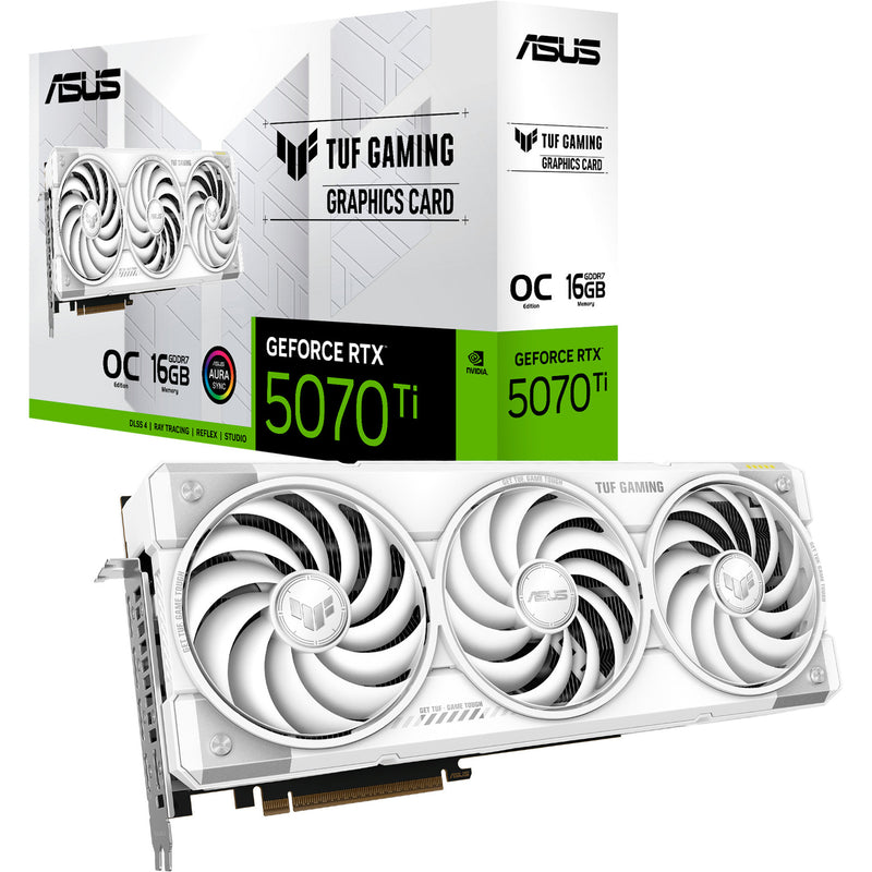 Load image into Gallery viewer, Asus tuf gaming geforce rtx 5070 ti oc white grafische kaart (wit, 3x displayport, 2x hdmi, dlss 4)
