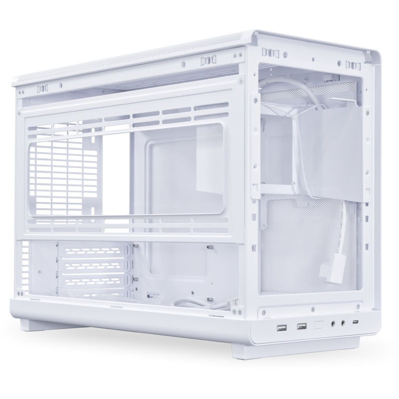 Load image into Gallery viewer, Lian li a3-matx white (wood edition) midi tower behuizing (wit houtkleur | 2x usb-a | 1x usb-c | tempered glass)
