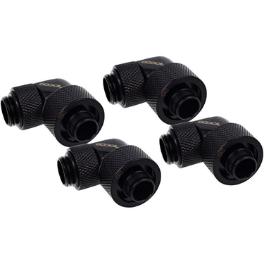 Alphacool eiszapfen 16 10mm screw-on nozzle 90° rotatable g1 4 verbinding (zwart, 4 stuks)