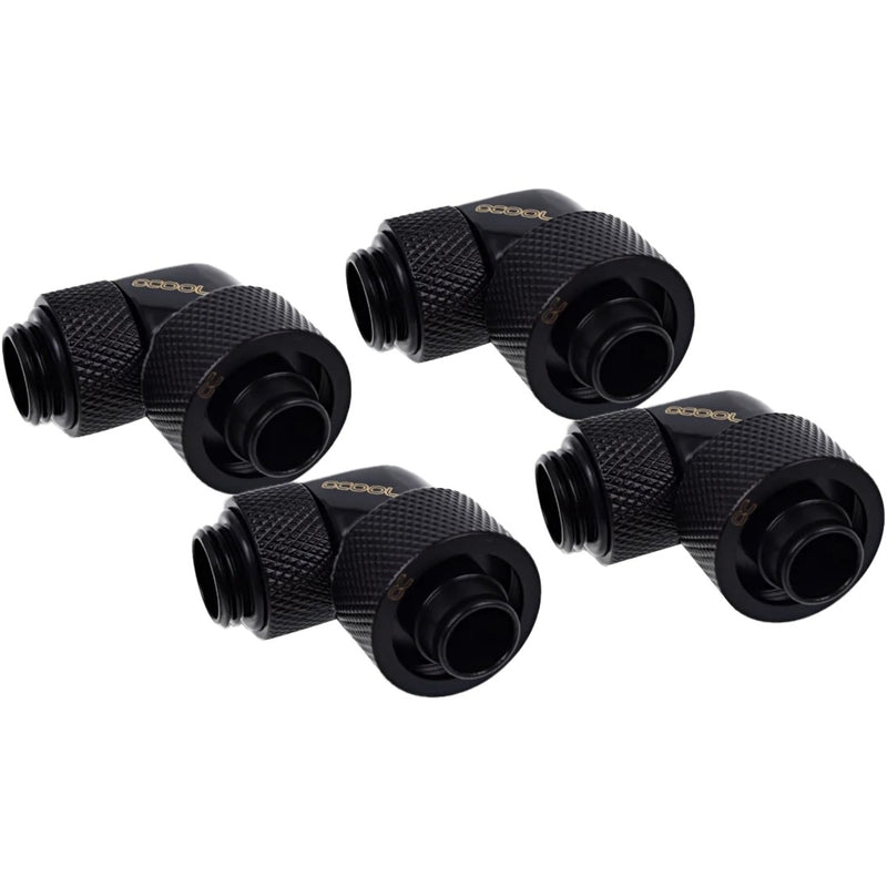 Load image into Gallery viewer, Alphacool eiszapfen 16 10mm screw-on nozzle 90° rotatable g1 4 verbinding (zwart, 4 stuks)
