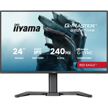 Iiyama g-master red eagle gb2471hs-b1 23.8 gaming monitor (zwart, 2x hdmi, displayport, 240 hz)