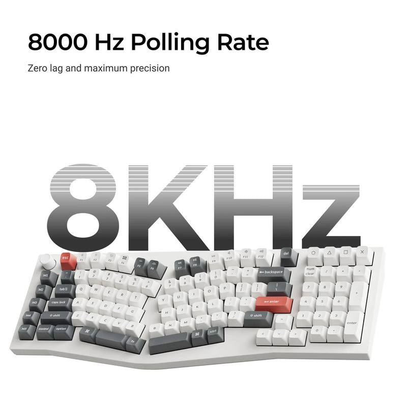 Load image into Gallery viewer, Keychron q13 ultra-p1 8k wireless custom mechanical keyboard (wit, us lay-out (qwerty), silk pom red, 96%, rgb, hot swap, 8k, 2.4 ghz | bluetooth 5.2 | usb-c)
