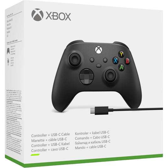 Microsoft xbox wireless controller + usb-c kabel (zwart, incl. usb-c-kabel | pc, xbox one, xbox series x, xbox series s)