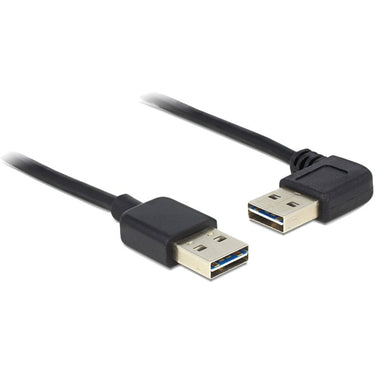 Delock easy-usb-a 2.0 male > easy-usb-a 2.0 male kabel (zwart, 5 meter)