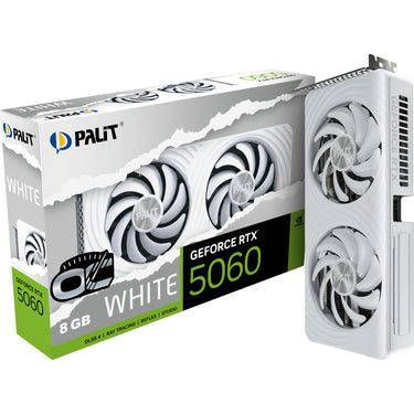 Palit geforce rtx 5060 oc white 8gb grafische kaart (wit, dlss 4, 3x displayport, 1x hdmi 2.1)