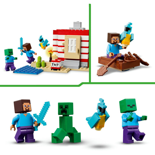 Lego minecraft - het tnt junglehuis constructiespeelgoed (21275)