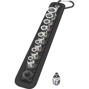 Wera belt a 1 zyklop doppen set dopsleutel (zwart, 10-delig, met vasthoudfunctie, met 1 4 -aandrijving)