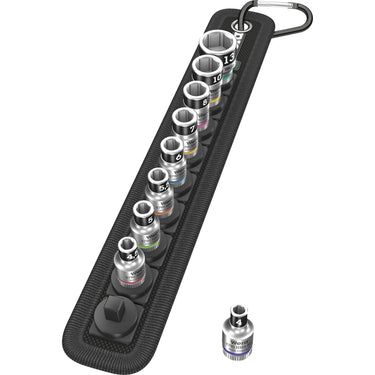 Wera belt a 1 zyklop doppen set dopsleutel (zwart, 10-delig, met vasthoudfunctie, met 1 4 -aandrijving)