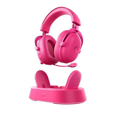 Mchose v9 turbo+ magnetic wireless over-ear gaming headset (rood, nintendo switch, playstation 4, playstation 5, mobiel, pc, 2.4g bluetooth usb)