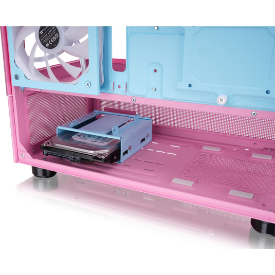 Thermaltake view 170 tg argb mini tower behuizing (roze | 2x usb-a | rgb | tempered glass)