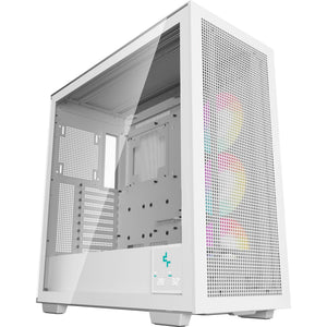 Deepcool morpheus midi tower behuizing (wit | 4x usb-a | 1x usb-c | rgb | tempered glass)