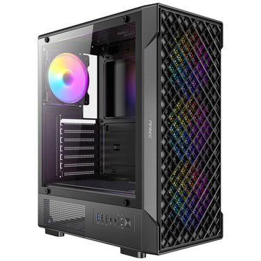 Antec vx320 argb midi tower behuizing (zwart | 3x usb-a | tempered glass)