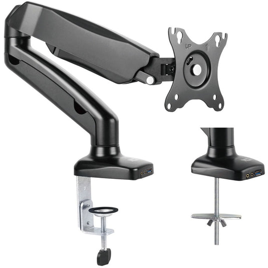 Act connectivity monitorarm office met gasveer, 1 scherm (zwart)