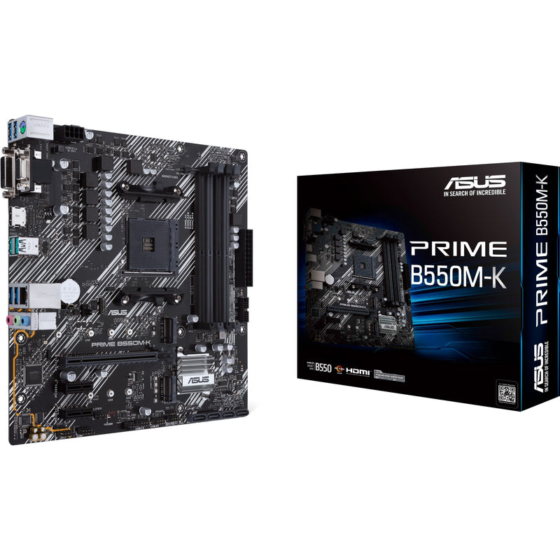 Load image into Gallery viewer, Asus prime b550m-k socket am4 moederbord (zwart wit, raid, gb-lan, sound, µatx)
