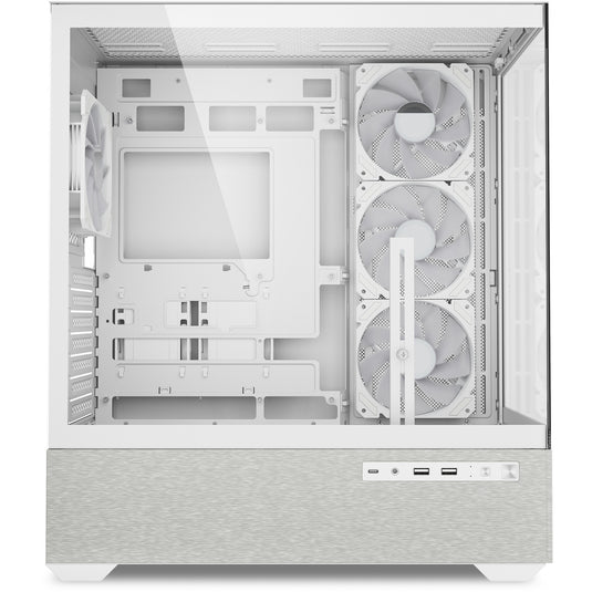 Sharkoon ak7 argb midi tower behuizing (wit | 2x usb-a | 1x usb-c | rgb | tempered glass)
