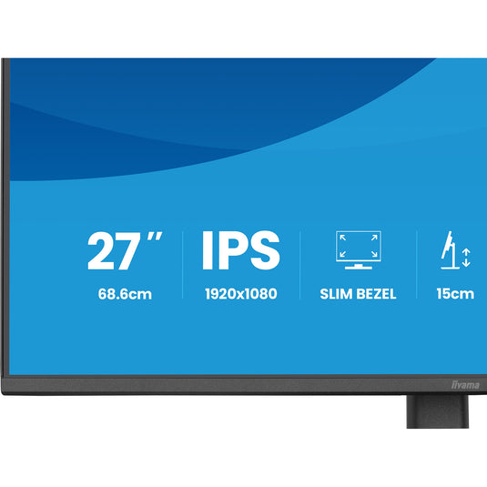 Iiyama prolite xb2793hsu-b1 27 monitor (zwart (mat), 120hz, hdmi, displayport, usb, audio)