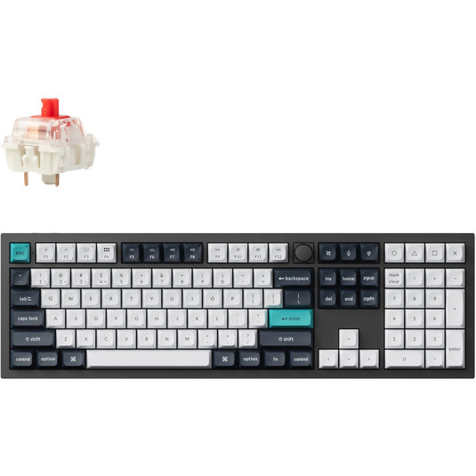 Keychron q6 max-m1, toetsenbord (zwart, us lay-out, gateron jupiter red, rgb leds, ksa double-shot pbt, hot swap, knob, 2.4ghz | bluetooth 5.1 | usb-c)